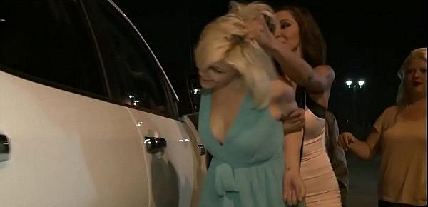  Busty blonde anal fucked in public